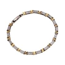 Pulseira De Zircônia Dourada Para Mulheres, Clássica, Brilhante, Redonda, Charmosa, Estética, Joia Pulseira De Zircônia Dourada Para Mulheres, Clássica, Brilhante, Redonda, Charmosa, Estética, Joia