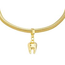 Pulseira Dente Dentista Banhado a Ouro 18k Pulseira Dente Dentista Banhado a Ouro 18k
