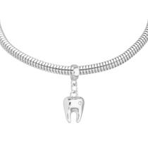 Pulseira Dente Dentista Para Pandora Banhado a Prata 925