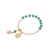 Pulseira Dezena Cristal Turquesa Nossa Senhora das Graças Pulseira Dezena Cristal Turquesa Nossa Senhora das Graças