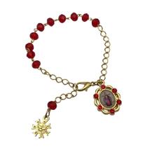 Pulseira Dezena Jesus Das Santas Chagas Cristal Vermelho