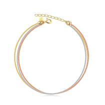 Pulseira Diamantada Tripla Folheada A Ouro 18k