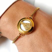 Pulseira Difusora Regulável NOSSA SENHORA em AÇO INOXIDÁVEL