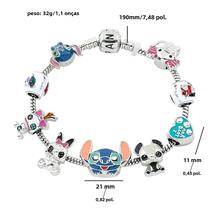 Pulseira DIY com Pingentes Lilo e Stitch - Pulseira Feminina Infantil