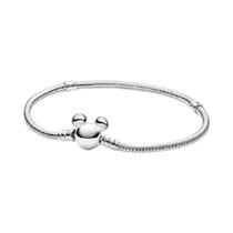 Pulseira DIY De Corrente De Osso De Cobra Com Coração E Coroa Em Prata Esterlina S925, Joia Perfeita