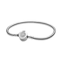 Pulseira DIY De Prata Esterlina 925 Com Coração, Coroa E Corrente De Osso De Cobra Para Presente De