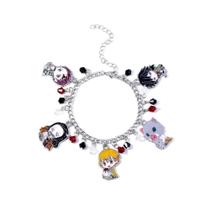Pulseira Diycoming Anime Slayer com 5 Pingentes de Faces Pulseira Diycoming Anime Slayer com 5 Pingentes de Faces