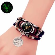 Pulseira do Signo de Escorpião com Pingente Brilha no Escuro