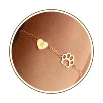 Pulseira DONYUDE em ouro 14k ajustável Dog Paw Initial R Pulseira DONYUDE em ouro 14k ajustável Dog Paw Initial R