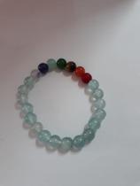 Pulseira dos 7 chakras com quartzo rosa