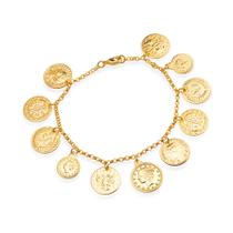 Pulseira Dourada de Moedas Antigas Pulseira Dourada de Moedas Antigas