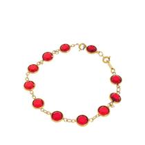 Pulseira Dourada em Cristais Vermelhos