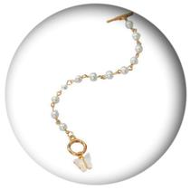 Pulseira Dourada Pérola Borboleta Delicada Fecho