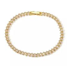 Pulseira Dourada Riviera Cristal