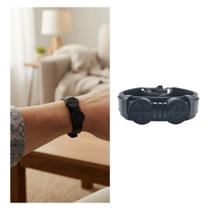 Pulseira Duas 2 Medalhas São Bento Prata Couro Preto