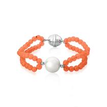 Pulseira Duas Voltas com Cristais Laranja Banhado a Ródio - Acessório Elegante Pulseira Duas Voltas com Cristais Laranja Banhado a Ródio - Acessório Elegante