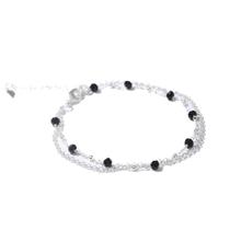 Pulseira dupla com cristais preto