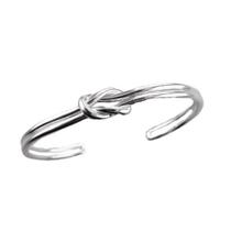 Pulseira Dupla com Nó Aberta Folheada a Prata