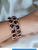 Pulseira dupla com pedras de strass