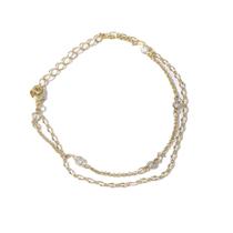 Pulseira dupla com zirconias