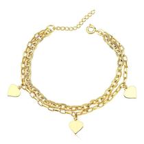 Pulseira Dupla de Correntes Folheada a ouro 18k