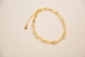 Pulseira Dupla Elos de Coração - Banhada a Ouro