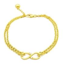 Pulseira Dupla Em Ouro 18k Com Infinito Zirconia