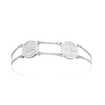 Pulseira Dupla Escapulario Imagem São Bento Prata 925 Pulseira Dupla Escapulario Imagem São Bento Prata 925