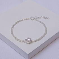 Pulseira Dupla Folheada a Prata com Zircônia