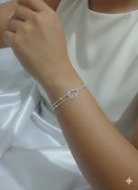 Pulseira Dupla Folheada Prata 925 Elegante