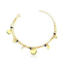 Pulseira Dupla Patuas Fé Amor Folheada Ouro Zircônia Pulseira Dupla Patuas Fé Amor Folheada Ouro Zircônia