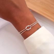 Pulseira Duplo Nó Folheado a Prata925