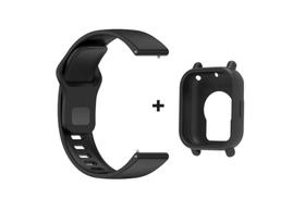 Pulseira e capa de Silicone compatível Redmi Watch 5 Lite tamanho 22mm Cor Preto Pulseira e capa de Silicone compatível Redmi Watch 5 Lite tamanho 22mm Cor Preto
