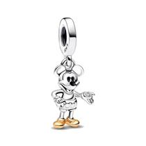 Pulseira E Colar De Charms Do Mickey Da Disney Em Prata Esterlina 925, Acessórios De Joias DIY,
