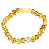 Pulseira e Tornozeleira 18cm Âmbar Báltico Limão Polido