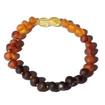 Pulseira e Tornozeleira Infantil 15cm Âmbar Báltico Arco Íris Não Polido