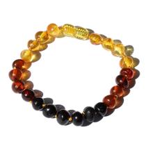 Pulseira e Tornozeleira Infantil 15cm Âmbar Báltico Arco Íris Polido