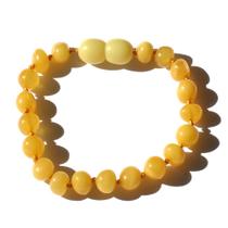 Pulseira e Tornozeleira Infantil 15cm Âmbar Báltico Milk Polido