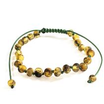Pulseira e Tornozeleira Regulável (15cm) Âmbar Báltico Verde Claro Não Polido Pulseira e Tornozeleira Regulável (15cm) Âmbar Báltico Verde Claro Não Polido