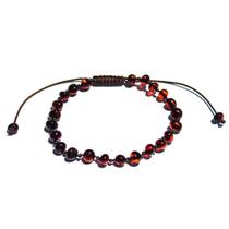 Pulseira e Tornozeleira Regulável (18cm) Âmbar Báltico Café Polido