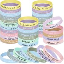 Pulseira Ecation Bible Verses Pulseiras de silicone 48 unidades