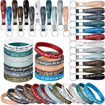 Pulseira Ecation Silicone Religious Scripture, conjunto multicolorido, 48 unidades