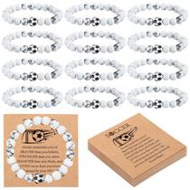 Pulseira Ecation Soccer Leave Stone Beaded 18 cm, conjunto de 12 Pulseira Ecation Soccer Leave Stone Beaded 18 cm, conjunto de 12