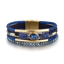 Pulseira Edoneery de Couro Envolvente Boho com Camadas Pulseira Edoneery de Couro Envolvente Boho com Camadas