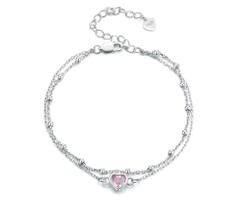 Pulseira Ek Víntage Prata S925 Camada Dupla E Pedra Zircônia Pulseira Ek Víntage Prata S925 Camada Dupla E Pedra Zircônia