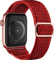 Pulseira elástica compatível com pulseira Apple Watch 40 mm 41 mm 38 mm 45 mm 44 mm 42 mm para mulheres e homens, pulseira esportiva elástica ajustável de loop solo macio para Apple Watch SE 40 mm série 7, série 6 5 4 3 2 1 vermelho