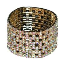 Pulseira Elástica De Strass Multicamadas Feita À Mão, Corrente De Garra Estilo Europeu-Americano,