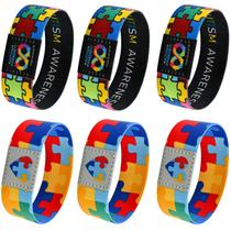 Pulseira elástica nakashare Conscientização do Autismo Pacote com 6 unidades