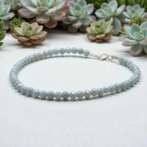 Pulseira Elementares Água Marinha Pedra Natural Prata 925