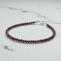 Pulseira Elementares Granada Pedra Natural Prata 925